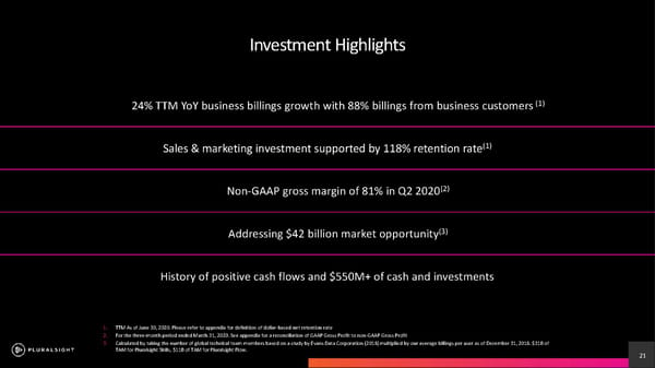 Pluralsight Investor Presentation - Page 21